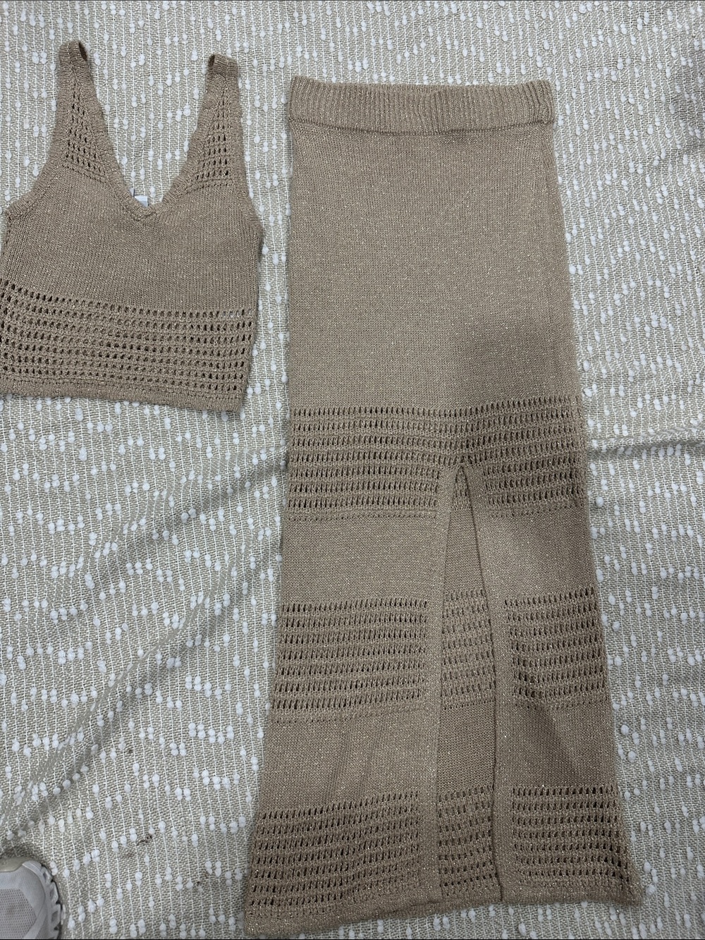 Knit Maxi Skirt in Taupe